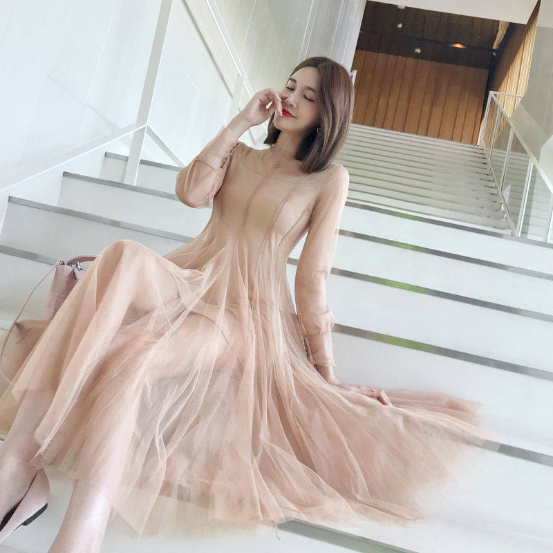 春新款複古氣質長袖超仙氣蕾絲網紗飄逸度假連衣裙仙女長裙兩件套在類目 運動/瑜伽/健身/球迷用品, 游泳, 女士泳褲中 - 來自Buy2taobao.com提供專業的淘寶代購服務