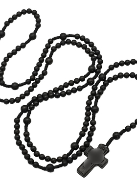 十五端玫瑰念珠6/8mm黑檀绳编手工原创木配件意卡米诺男女同款