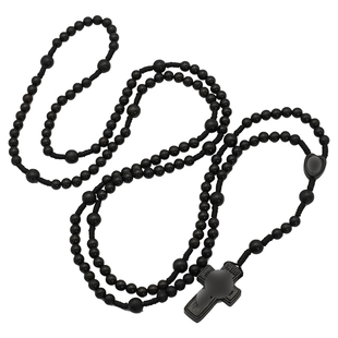 十五端玫瑰念珠6/8mm黑檀绳编手工原创木配件意卡米诺男女同款