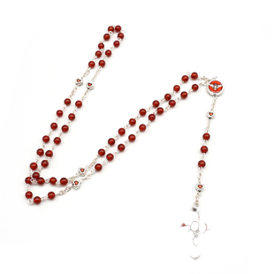 玫瑰念珠4mm迷你红玛瑙手工链式意大利进口配件意卡米诺男女款