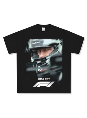 美式复古布拉德·皮特Brad Pitt印花短袖T恤男女重磅圆领连帽卫衣