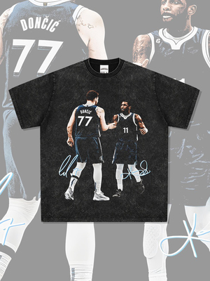 美式复古Irving欧文篮球星印花短袖T恤男夏季潮牌vintage宽松半袖