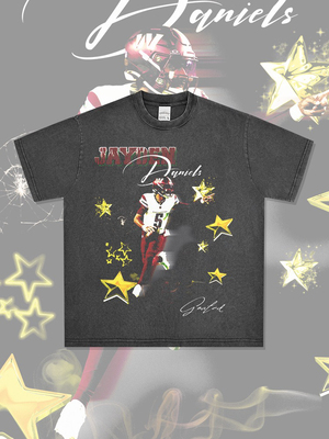 美式复古潮牌NFL杰登·丹斯Jayden Danns印花短袖T恤男女宽松纯棉