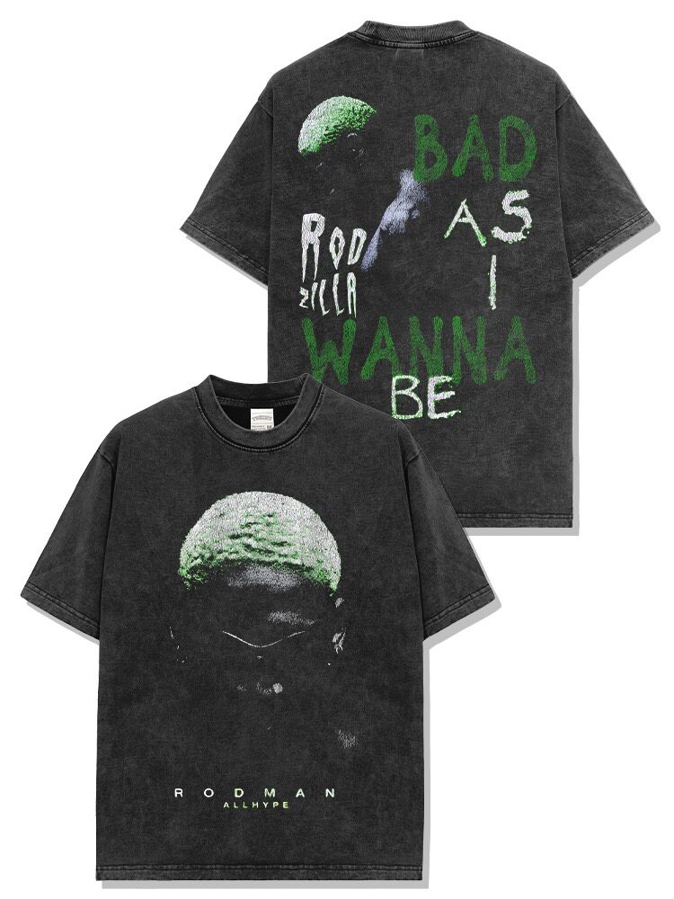 大虫罗德曼BAD AS I WANNA BE复古T恤小众高街个性球星宽松短袖男