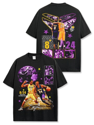 美式科比Kobe印花詹姆斯James短袖T恤男潮牌vintage宽松纯棉半袖
