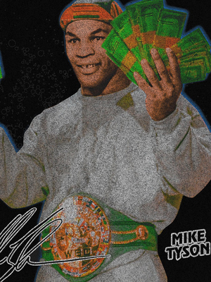 美式复古嘻哈拳王泰森Mike Tyson印花短袖T恤男宽松纯棉圆领半袖