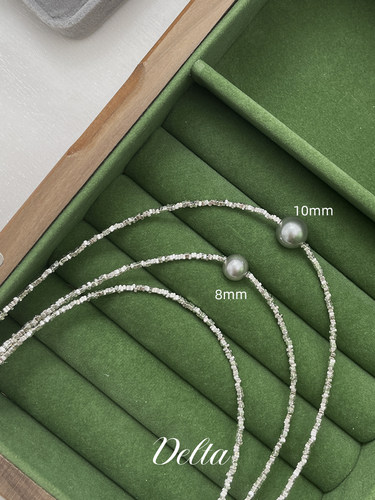 DELTA水晶珍珠碎银子女礼物项链