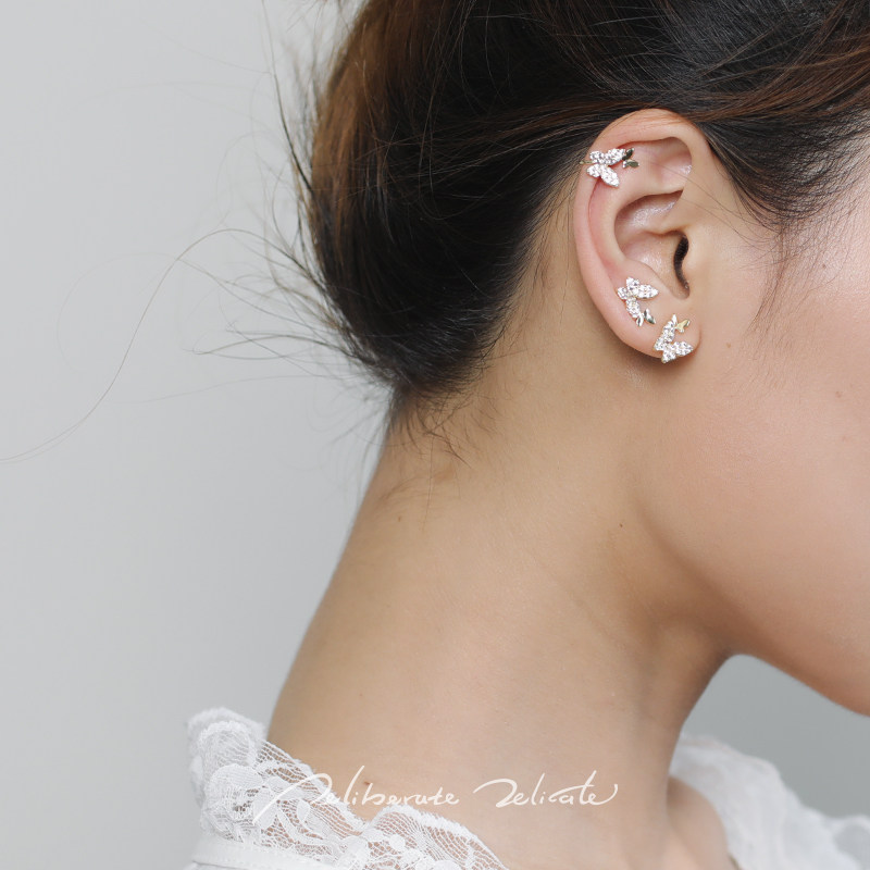 DELTA蝴蝶耳饰小耳钉仙气耳环女