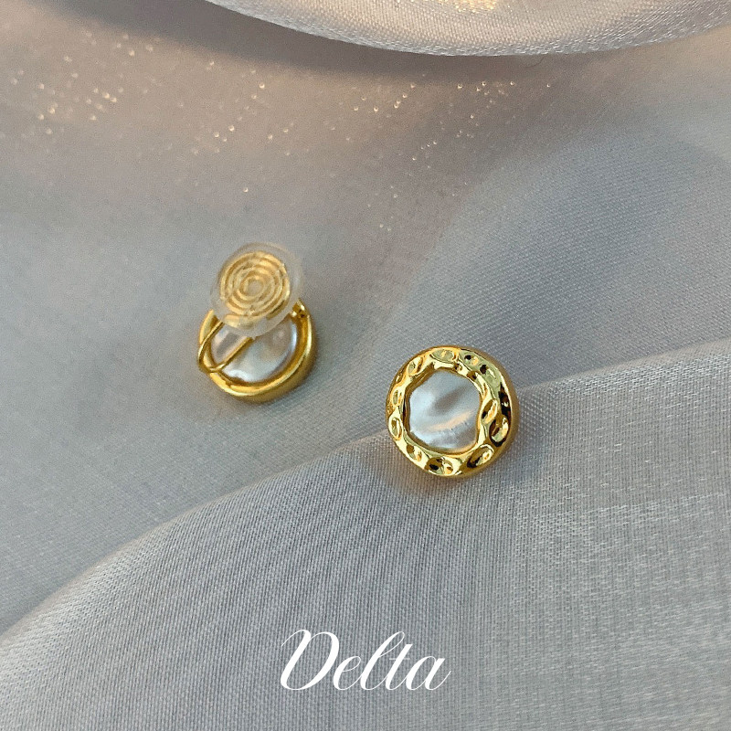 DELTA贝母耳夹小众设计感复古女