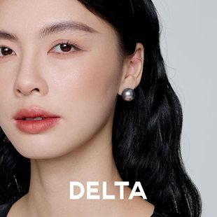 DELTA大溪地珍珠耳钉s925银耳饰女简约优雅气质高级感无耳洞耳夹