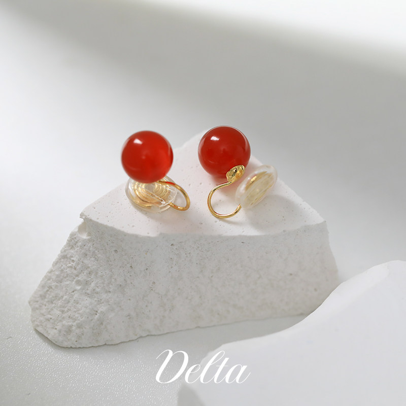 DELTA玛瑙无耳洞耳夹女天然复古气质高级感耳钉通勤轻奢耳环耳饰,饰品/流行首饰/时尚饰品新,耳夹,淘宝优惠券,粉丝福利购,淘宝优惠卷