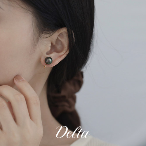 DELTA纯银珍珠耳夹耳钉新款