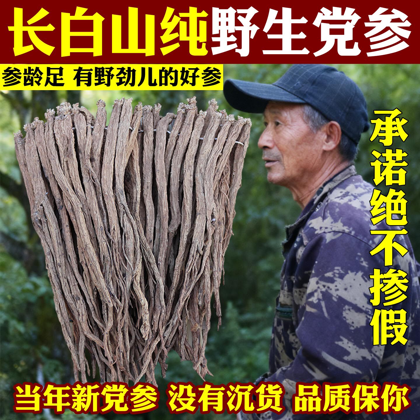 党参中药材纯野生党参干货党参条无硫整个横纹老党参泡酒煲汤特级