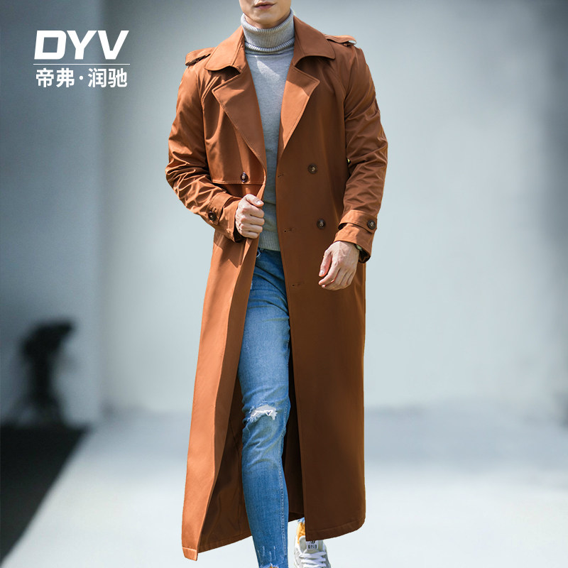 DYV风衣男士韩版宽松浅棕色超长外套帅气2018春季新款长款过膝潮在类目 男装, 风衣中 - 来自Buy2taobao.com提供专业的淘宝代购服务