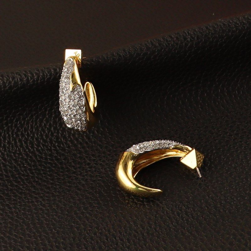 欧美风鬼才几何微镶锆石水滴形