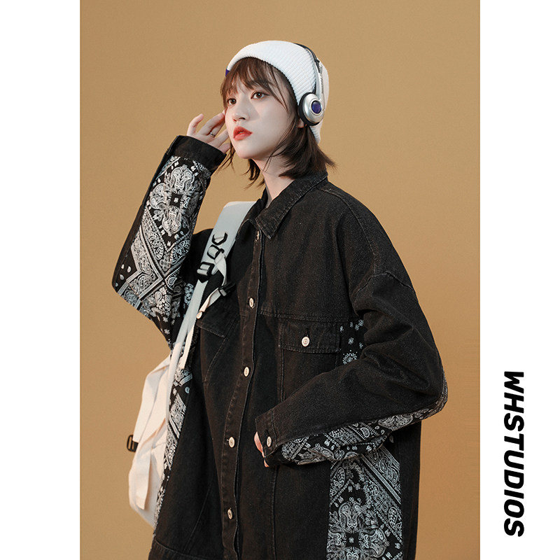 21新款情侣腰果花拼接牛仔夹克213-1p75控88精品做工jk08有货,女装短外套,星座213-1