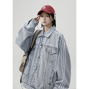 23新款情侣腰果花拼接牛仔夹克213-1 p90控108 精品做工jk18有货图片