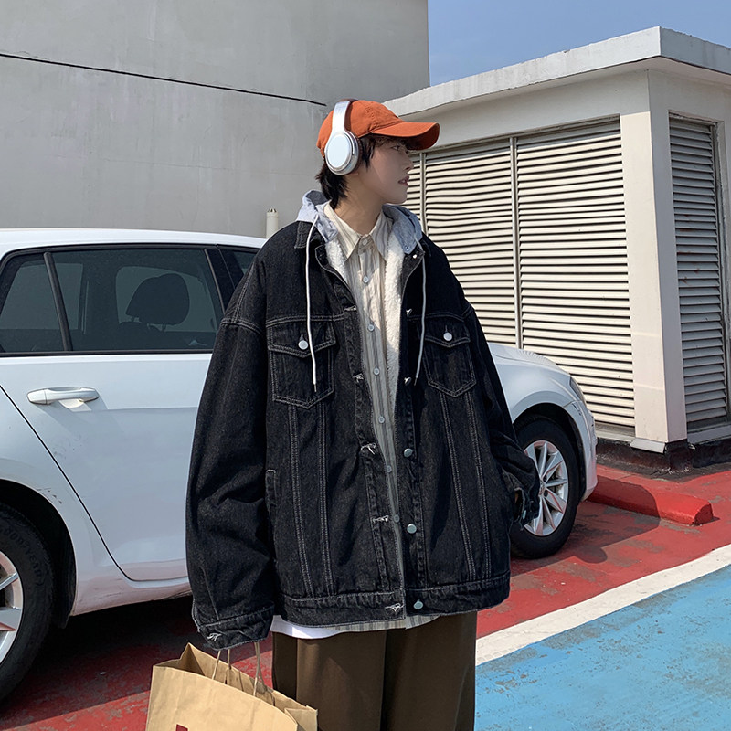 2024新款连帽羊羔绒牛仔外套棉衣帽子内里可拆jk116jrp138控158,男装夹克,星座213-1