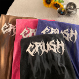 抖音品质蜡染4色发泡字母宽松情侣百搭纯棉短袖T恤213-1-TH17控58，男装T恤，星座213-1