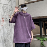 XZ213-1-T13-P3524夏季新品麂皮烧花宽松印花短袖T恤，男装T恤，星座213-1