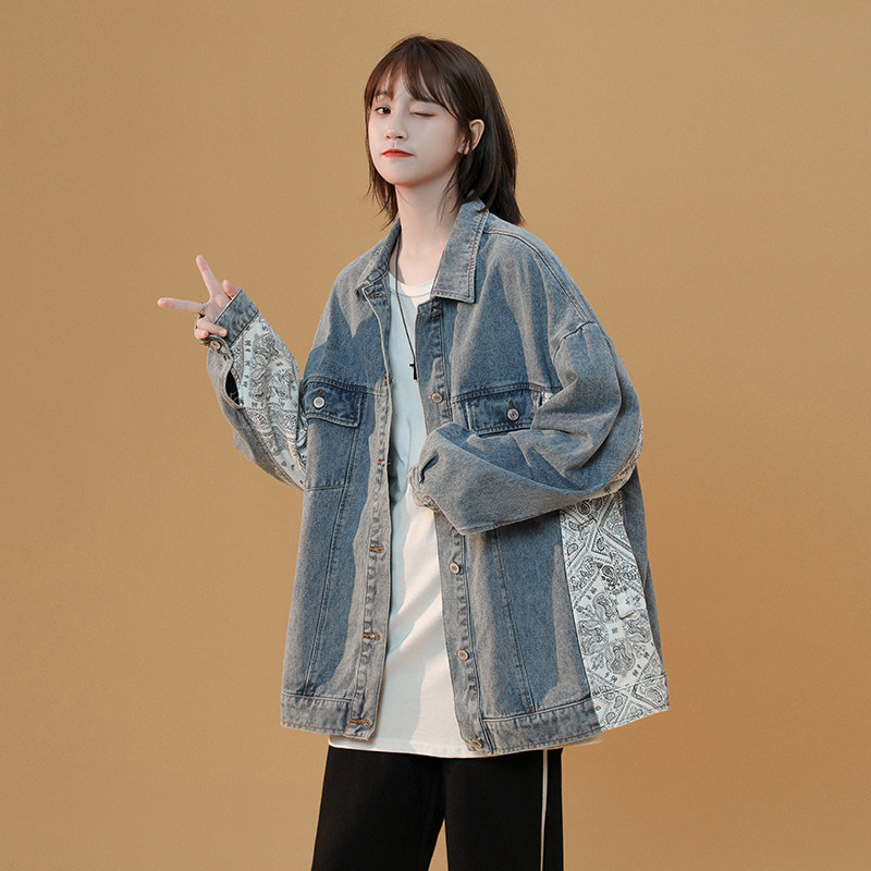 21新款情侣腰果花拼接牛仔夹克213-1p75控88精品做工jk08有货,女装短外套,星座213-1
