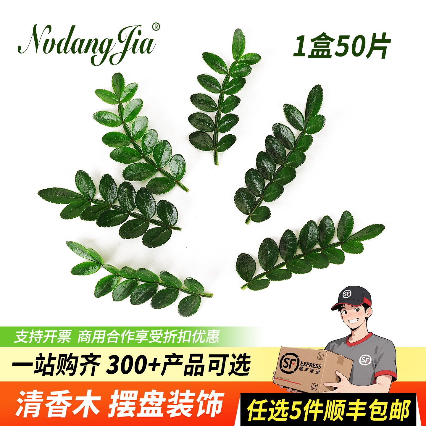 新鲜清香木叶子烘焙蛋糕装饰摆盘