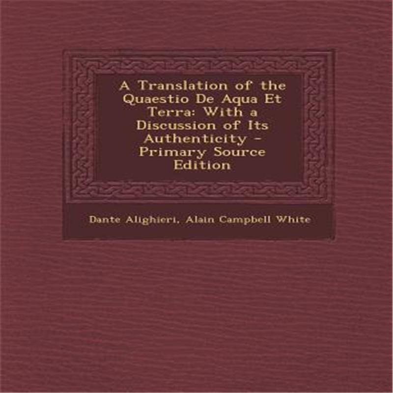 【预售】a translation of the quaestio de aqua et terra: with 