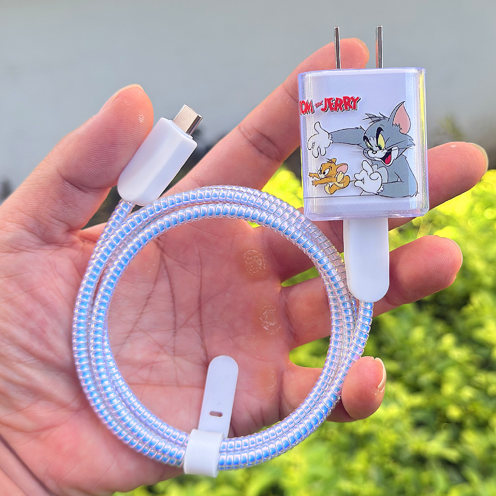 适用苹果17 16 15 promax Mophie 45W充电器壳数据线保护套缠绕绳