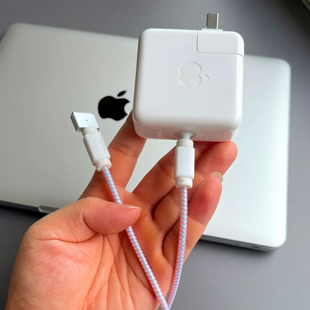适用苹果Macbook一体式笔记本数据线T型接口保护套防断卡扣保护头
