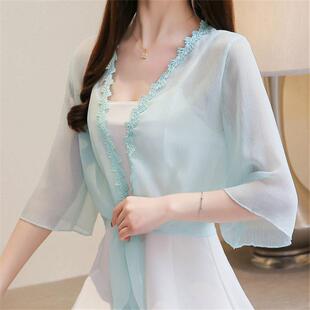 外套2026新款 薄款 雪纺0325e 搭配裙子外搭开衫 小披肩防晒衣女夏季