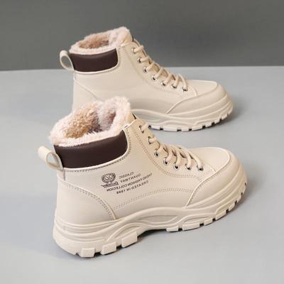 加绒高筒鞋女2025新款秋冬加厚保暖大棉鞋运动马丁靴雪地靴1026e