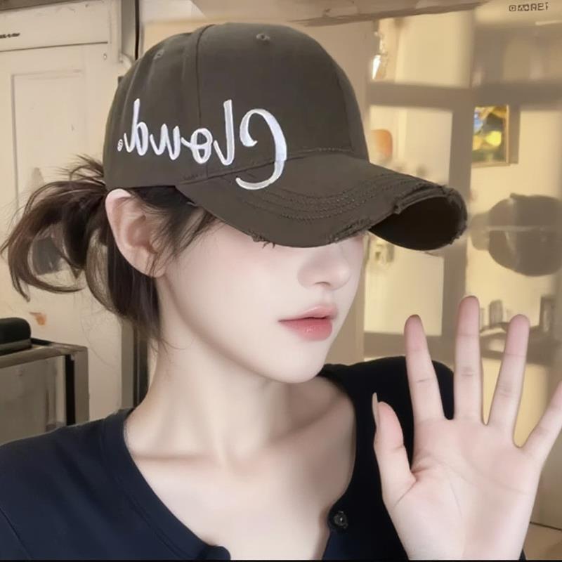 黑色棒球帽女2026新款加宽帽簷加深显脸小硬顶鸭舌帽0901r图片