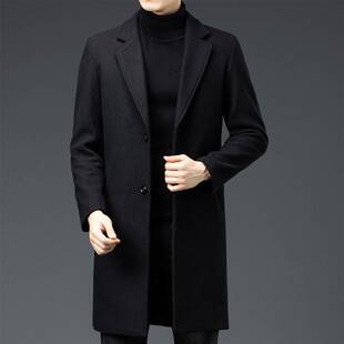 大衣男毛呢中长款中款秋新款双面呢子季英伦风时尚0930h