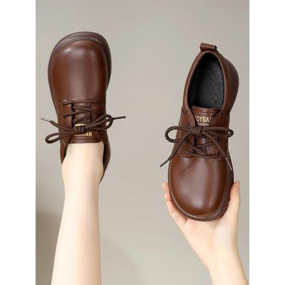 秋冬厚底短靴女2025年新款百搭小皮鞋时尚防滑软底增高乐福1216u