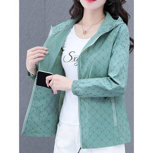 外套0325e 透气户外运动薄皮肤风衣长袖 夏季 速干冰丝防晒衣女款