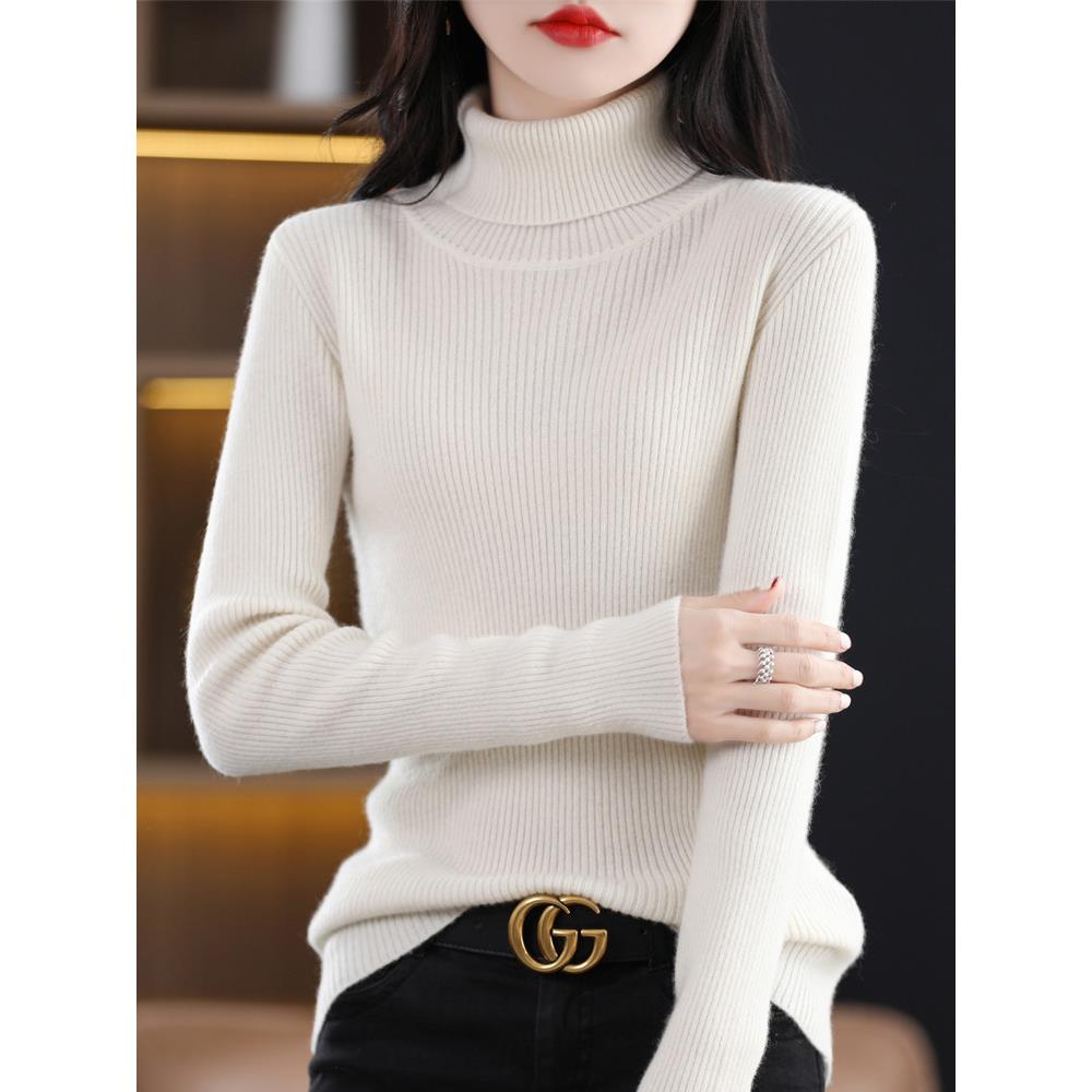 秋冬配大衣的修身高领毛衣女短款内搭针织打底衫加厚翻领紧1126u