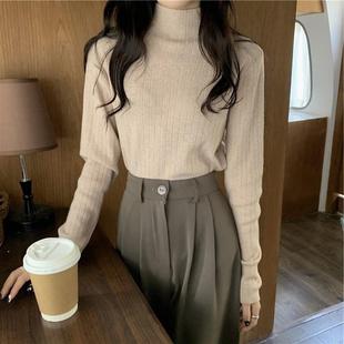 洋气减龄上衣1014e 女内搭半高领毛衣针织衫 秋冬2025新款 打底衫