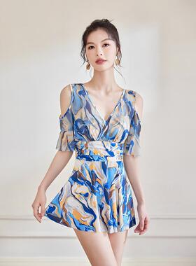 游泳衣女2026年新款时尚连体裙式遮肚大码ins风仙女范泡温泉0309r