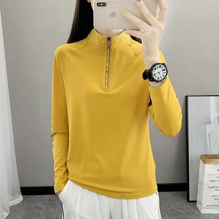 透气纯色徒步0325e 运动登山快干T恤薄款 户外跑步速干衣女长袖 夏季