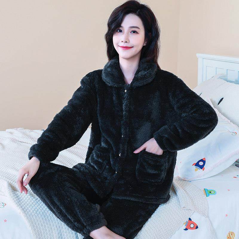 珊瑚绒睡衣女春秋长袖加厚加绒女士套装女士法兰绒大尺码家0119e,女士内衣/男士内衣/家居服,睡衣/家居服套装,淘宝优惠券,粉丝福利购,淘宝优惠卷