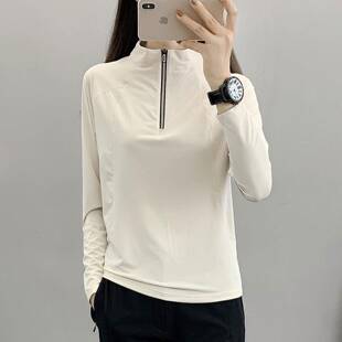 春夏新款 速干衣T恤女户外运动透气弹力快干上衣跑步登山冰丝0325e