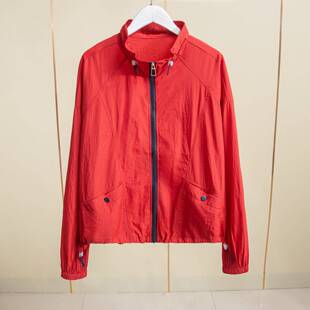 时尚 高级感宽松休闲立0330r 红色薄外套女2026春夏新款 防晒衣女款