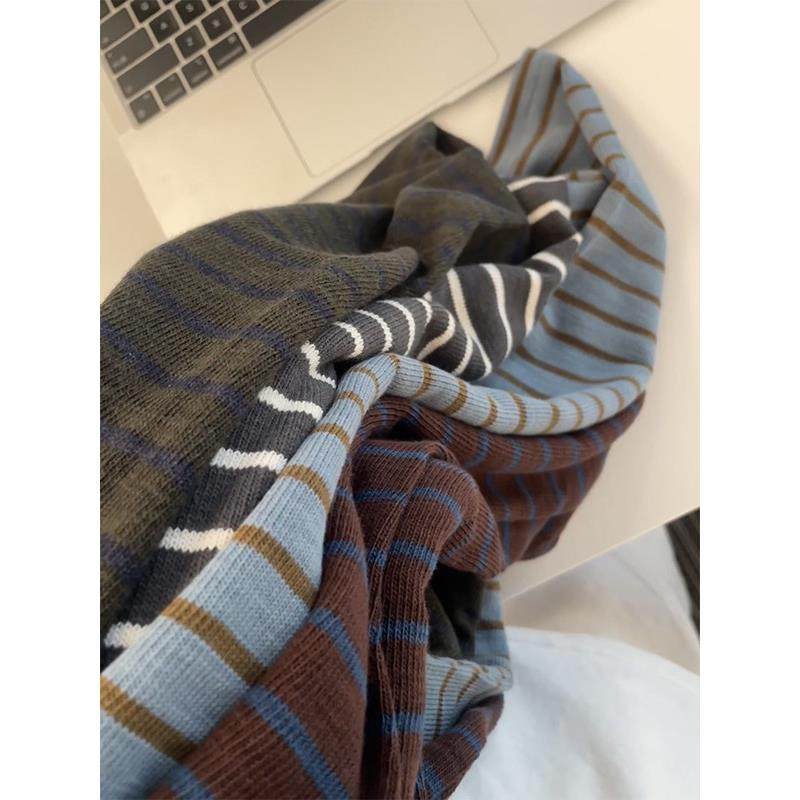 日系民宿风撞色条纹T恤女2026春季新款宽松百搭可叠穿长袖上0124e,女装/女士精品,T恤,淘宝优惠券,粉丝福利购,淘宝优惠卷