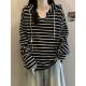 遮肚子条纹长袖 春季 内搭衣春胖妹0206k 装 韩版 女打底衫 t恤大尺码