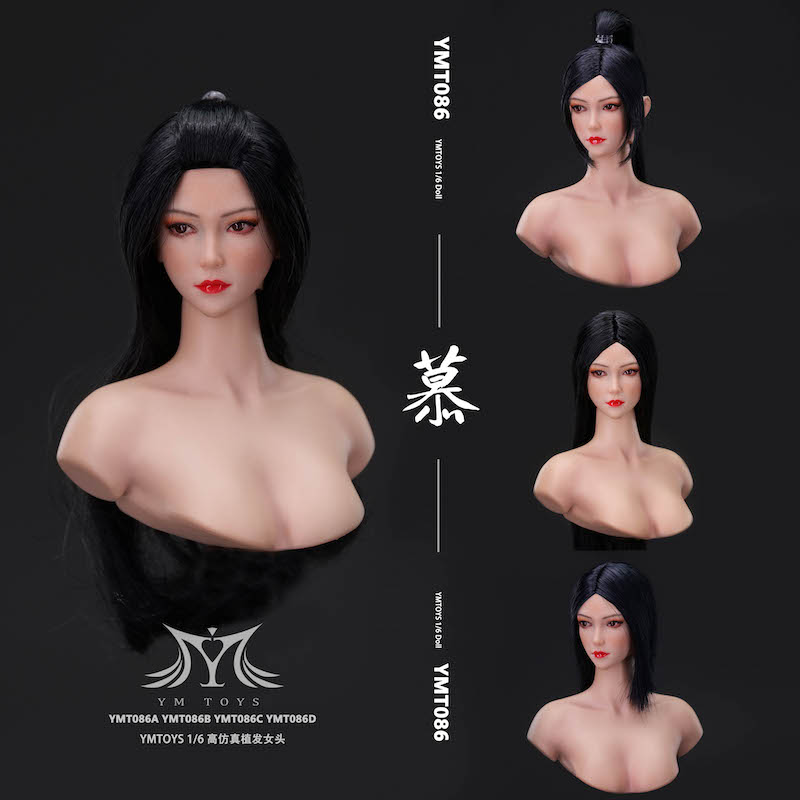 现货 YMTOYS 1/6 亚洲女头雕 慕 YMT086 适合TBL女兵人包胶女素体