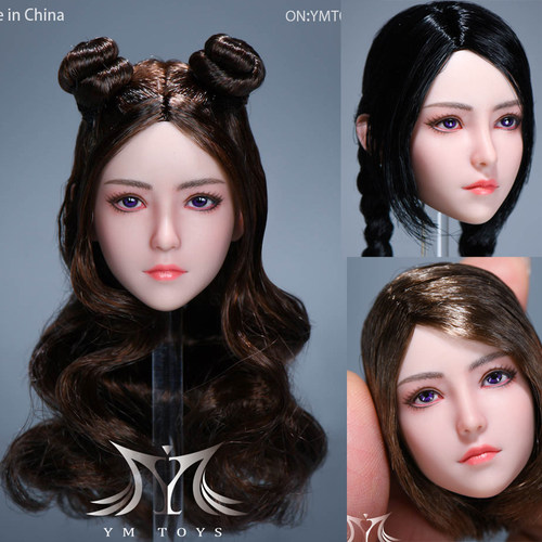 YMTOYS1/6头雕女兵人偶