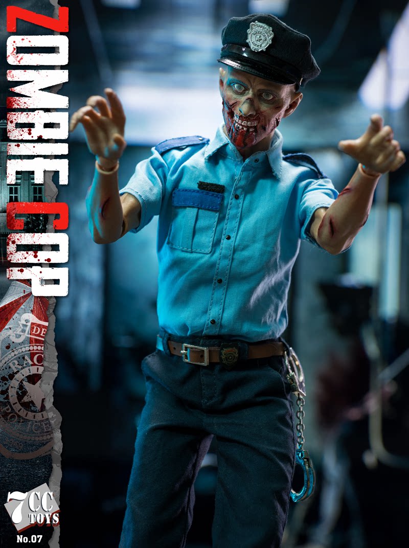 现货 7cc toys 1/6 丧尸警察 zombie cop no07 可动男人偶 模型