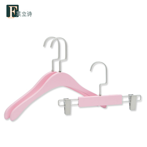芙立诗儿童实木衣架 童装服装店 环保小孩衣撑宝宝木质衣挂防滑