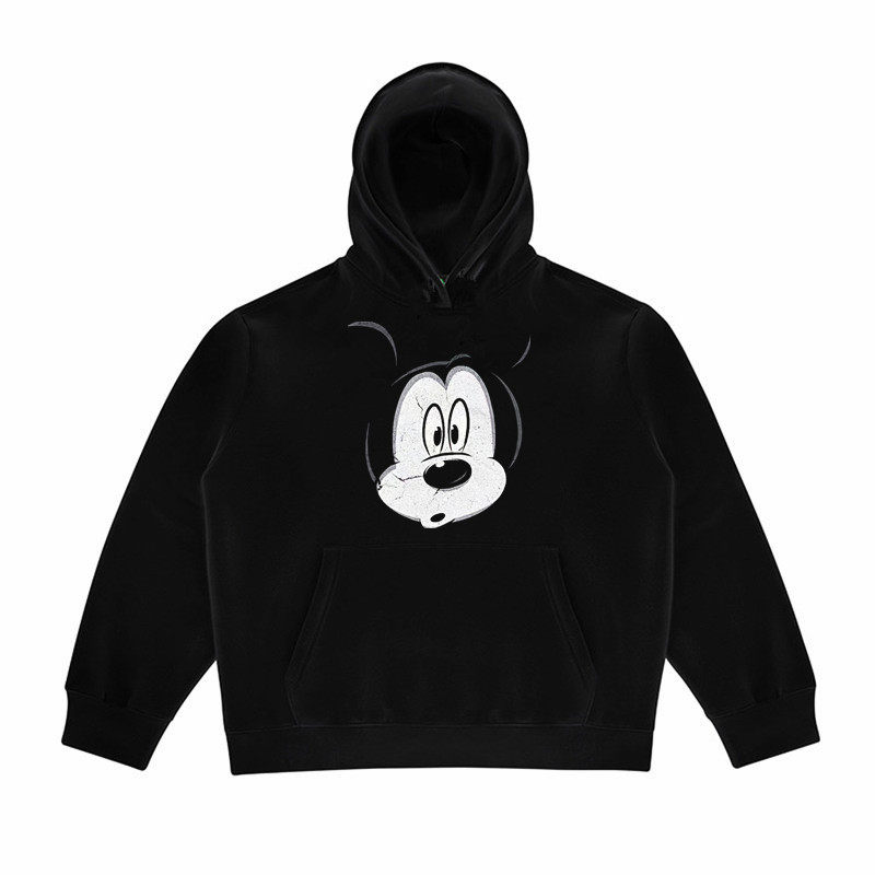 AWGE ASAP ROCKY 米奇头像做旧复古带帽国潮宽松情侣卫衣套头帽衫
