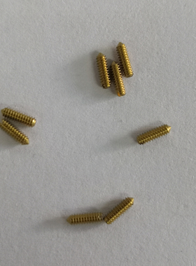 GB71DIN553一字尖尾机米黄铜紧定螺钉无头螺丝M1.6M2黄铜机米现货